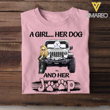 Personalized A Girl Her Dog And Her Jeep T-shirt Printed MTDT1306