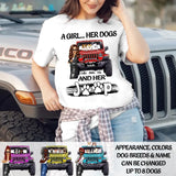 Personalized A Girl Her Dog And Her Jeep T-shirt Printed MTDT1306