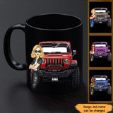 Personalized Jeep Girl with Name Jeep Lovers Black Mug Printed MTHN1406