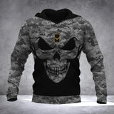 Personalized Canadina Veteran Solder With Name And Rank Skull Camo Hoodie 3D Printed QTDT1506