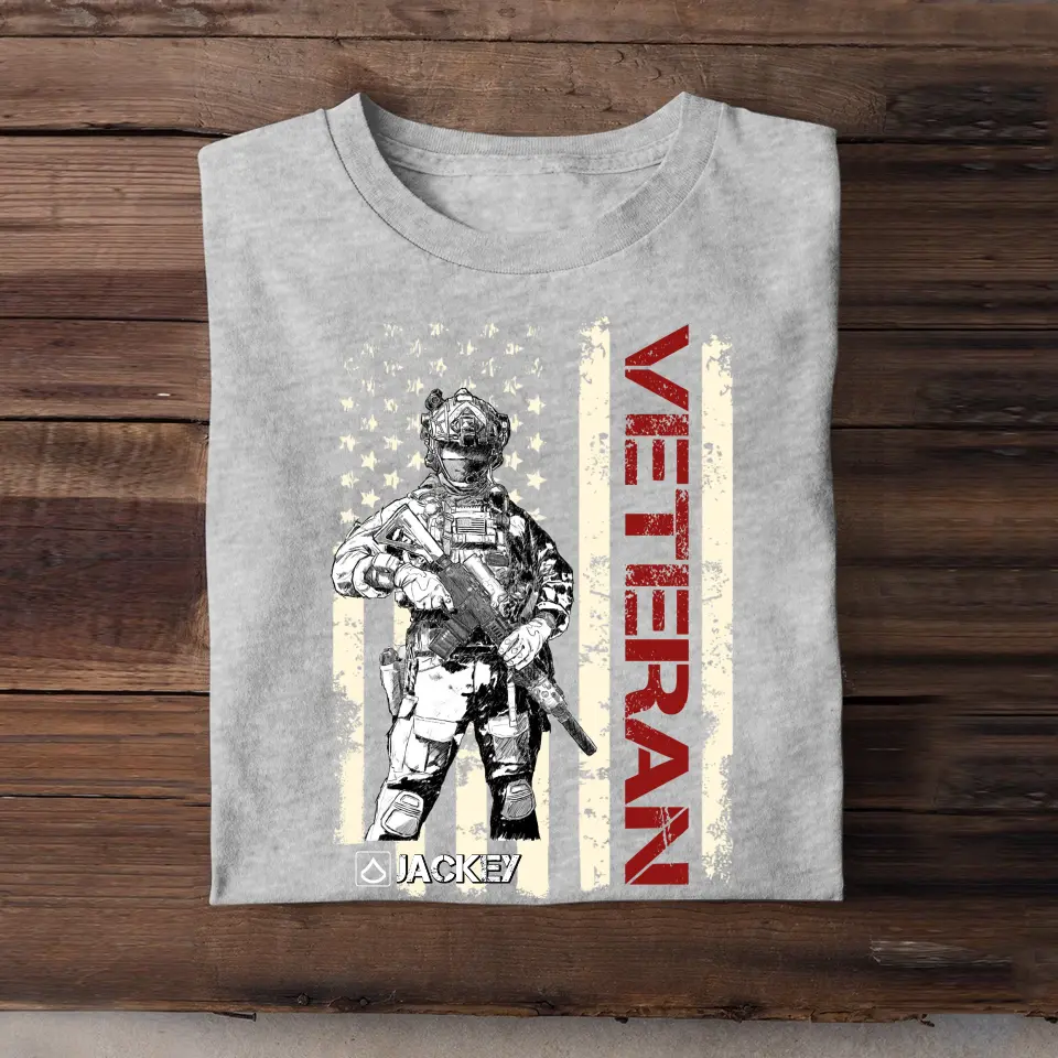 Personalized US Veteran Flag Tshirt Printed QTTB1506