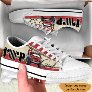 Personalized Jeep Girl Colorful Low Top Shoes QTPN1506
