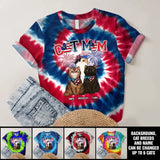 Personalzied Cat Mom Cat Names Cat Lovers Flag Motifs Tie Dye Color 3D TShirt Printed HTHDT1206