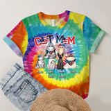 Personalzied Cat Mom Cat Names Cat Lovers Flag Motifs Tie Dye Color 3D TShirt Printed HTHDT1206