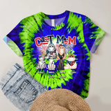 Personalzied Cat Mom Cat Names Cat Lovers Flag Motifs Tie Dye Color 3D TShirt Printed HTHDT1206
