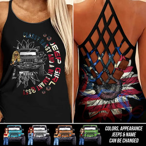 Personalized Jeep Girl Classy Sassy And A Bit Smart Assy Criss Cross Tank Printed MTDT1406