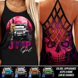 Personalized Jeep Girl  Moon Night Criss Cross Tank Printed HTHDT1406