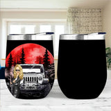 Personalized Moon Night Jeep Girl Wine Tumbler Printed MTBQT1506
