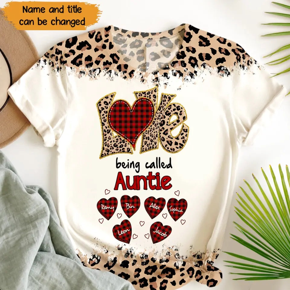 Personalzied Love Being Called Auntie Hearts with Kid Names Tie Dye Color 3D TShirt Printed 23JUN-HN15