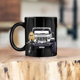 Personalized Jeep Girl with Name Jeep Lovers Black Mug Printed MTHN1406