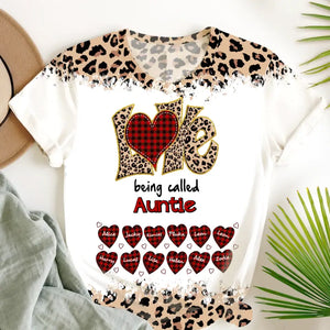 Personalzied Love Being Called Auntie Hearts with Kid Names Tie Dye Color 3D TShirt Printed 23JUN-HN15