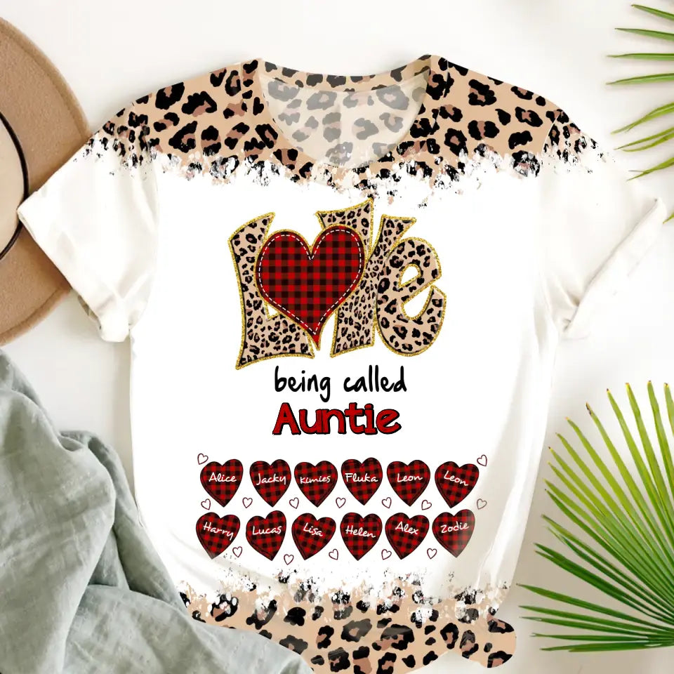 Personalzied Love Being Called Auntie Hearts with Kid Names Tie Dye Color 3D TShirt Printed 23JUN-HN15