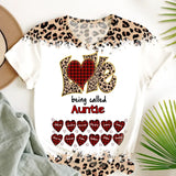 Personalzied Love Being Called Auntie Hearts with Kid Names Tie Dye Color 3D TShirt Printed 23JUN-HN15