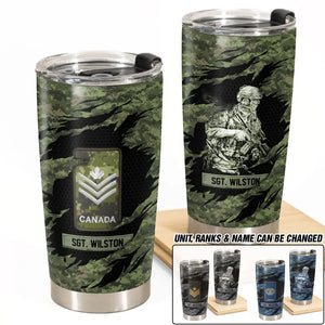 Personalized Canadian Soldier Veteran Tumbler Printed QTDT2006