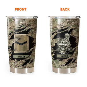 Personalized British Soldier Veteran Tumbler Printed QTDT2006