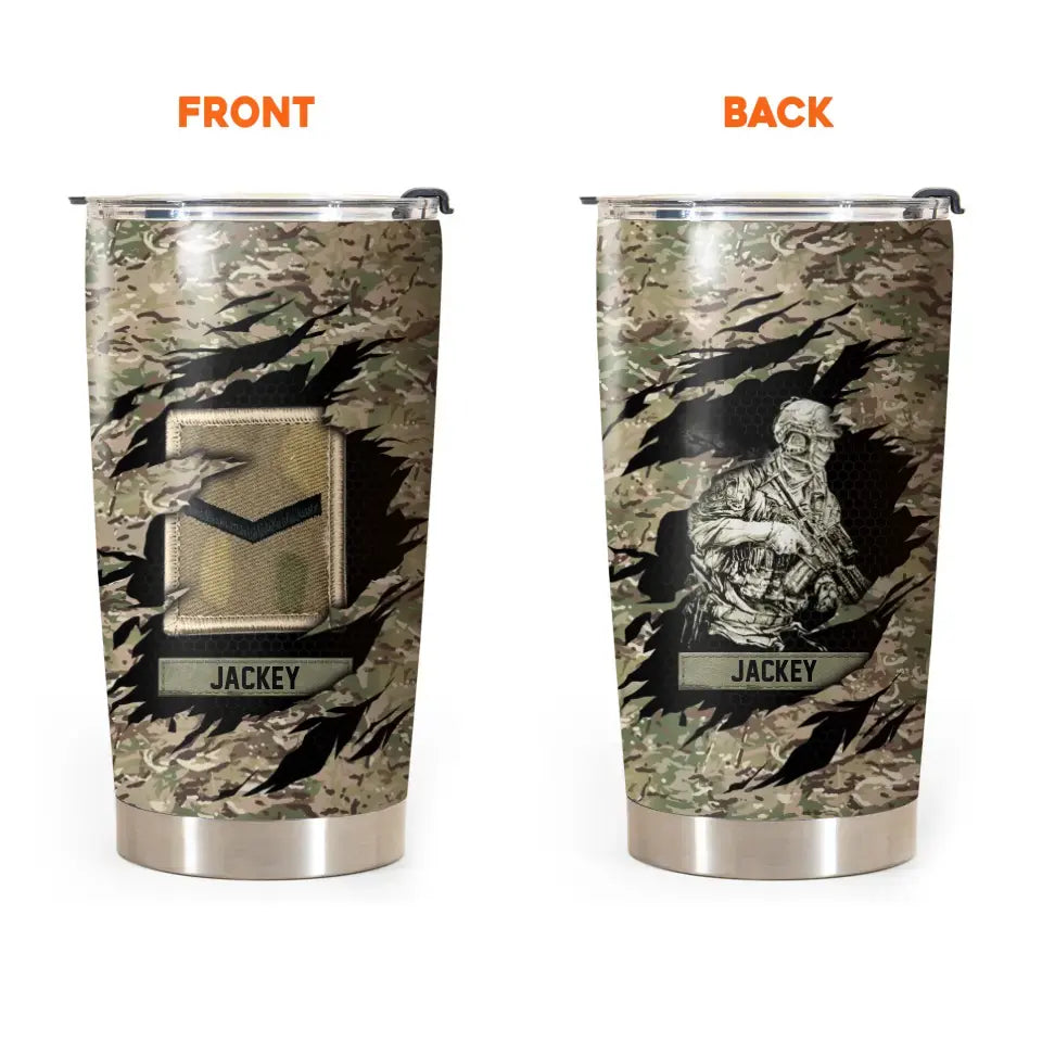 Personalized British Soldier Veteran Tumbler Printed QTDT2006
