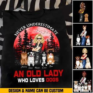 Personalized Never Underestimate An Old Lady Who Loves Dogs T-shirt Printed 23JUN-HN16