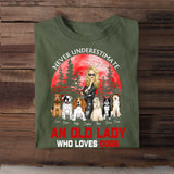 Personalized Never Underestimate An Old Lady Who Loves Dogs T-shirt Printed 23JUN-HN16