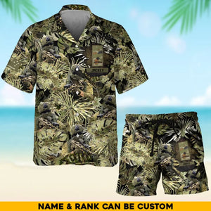 Personalized Australian Soldier/Veteran Rank with Name Beach Hawaii Shirt & Short Pants Printed 23JUN-HQ20
