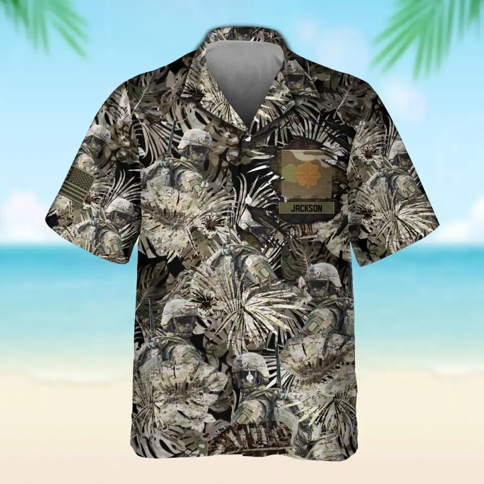Personalized US Soldier/Veteran Rank with Name Beach Hawaii Shirt & Short Pants Printed 23JUN-HQ20