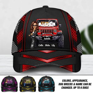 Personalized Jeep Girl & Dog Jeep Lovers Dog Lovers Cap Printed 23JUN-DT16