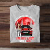 Personalized Never Underestimate An Old Lady With A Mini Girl with Jeep Car T-shirt Printed MTDT1606