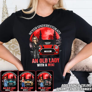 Personalized Never Underestimate An Old Lady With A Mini Girl with Jeep Car T-shirt Printed MTDT1606