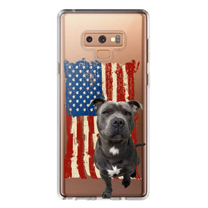 Personalized Upload Your Dog Photo Flag with Name Silicon Phonecase MTHDT1906