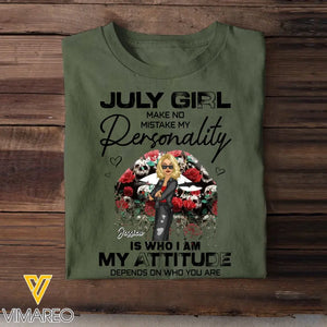 Personalized July Girl Make No Mistake Personality Glitter Sexy Lips Cool Girl Gift For July Girl