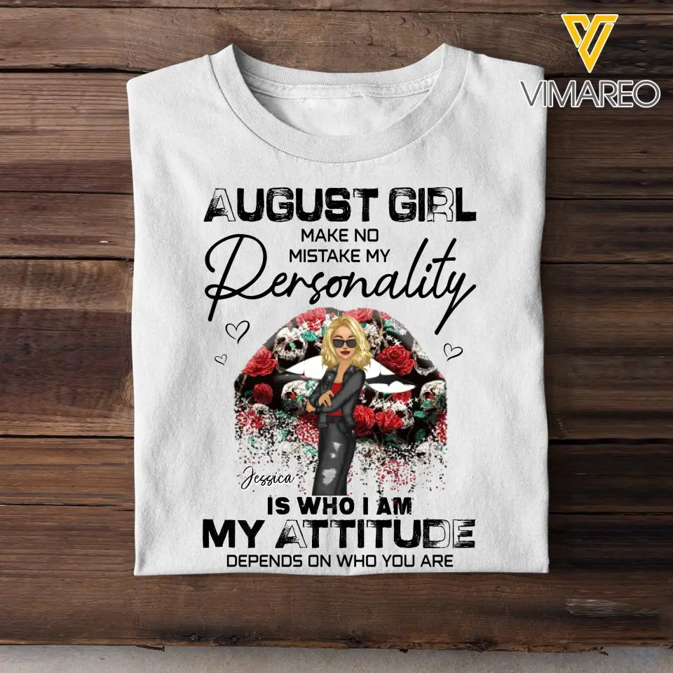 Personalized August Girl Make No Mistake Personality Glitter Sexy Lips Cool Girl Gift For August Girl