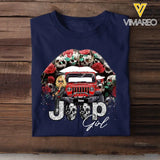 Personalized Jeep Girl On Glitter Sexy Lips Gifts  Printed Tshirt PNDT2006