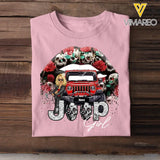 Personalized Jeep Girl On Glitter Sexy Lips Gifts  Printed Tshirt PNDT2006