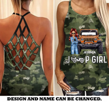 Personalized Jeep Girl with Name Criss Cross Tank Printed MTKVH2006