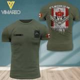 PERSONALIZED CANADIAN SOLIDER ARMY WITH RANK IT'S BETTER TO DIE ON YOUR FEET TSHIRT PRINTED QTDT0404