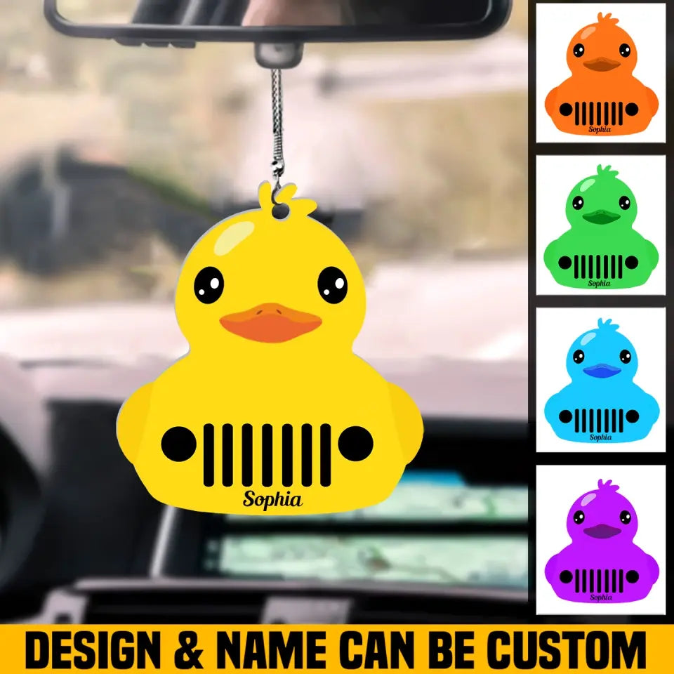 Personalized Jeep Duck Colorful Car Hanging Printed QTHN2206