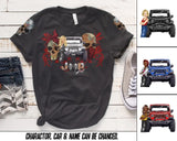 Personalzied Jeep Girl Skull 3D TShirt Printed QTTB2206
