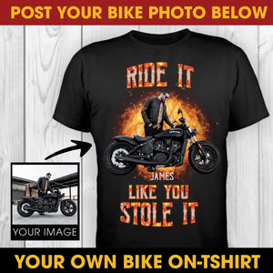 Personalized Upload Your Bike Photo T-shirt Printed MTHPN1906