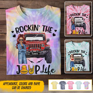 Personalized Rockin' The Jeep Life Jeep Girl Printed Tie Dye Tshirts MTDT1906