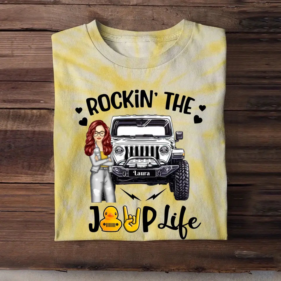 Personalized Rockin' The Jeep Life Jeep Girl Printed Tie Dye Tshirts MTDT1906