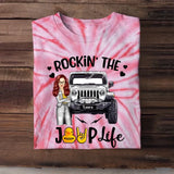 Personalized Rockin' The Jeep Life Jeep Girl Printed Tie Dye Tshirts MTDT1906