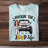Personalized Rockin' The Jeep Life Jeep Girl Printed Tie Dye Tshirts MTDT1906
