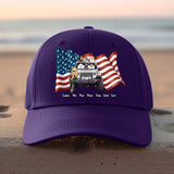Personalized Girl Love Dog & Jeep Flag Peaked Cap 23JUN-KH22