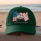 Personalized Girl Love Dog & Jeep Flag Peaked Cap 23JUN-KH22