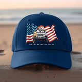 Personalized Girl Love Dog & Jeep Flag Peaked Cap 23JUN-KH22