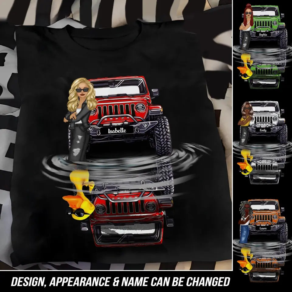 Personalized Jeep Girl Duck Jeep Reflection T-shirt Printed 23JUN-DT22