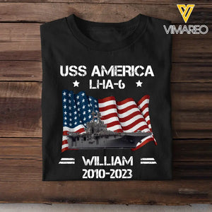 Personalized Upload Photo US Navy Ships With Name And Served Time T-Shirt Printed QTPN2406