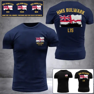 Personalized Royal Navy Ships Art With Name And Served Time T-Shirt Printed QTDT2406
