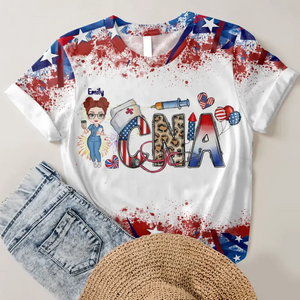 Personalized CNA, RN, Nurse 4th July 3D TShirt Printed KVHHTH 246