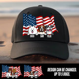 Personalized US Flag Dog Lovers Gift Cap Printed 23JUN-TB24