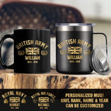 Personalized UK Veteran/Soldier Rank Camo with Name Black Mug Printed 23JUN-DT26